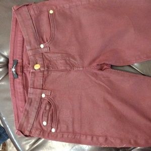 EUC 7 for All Mankind Burgandy Skinny Pants